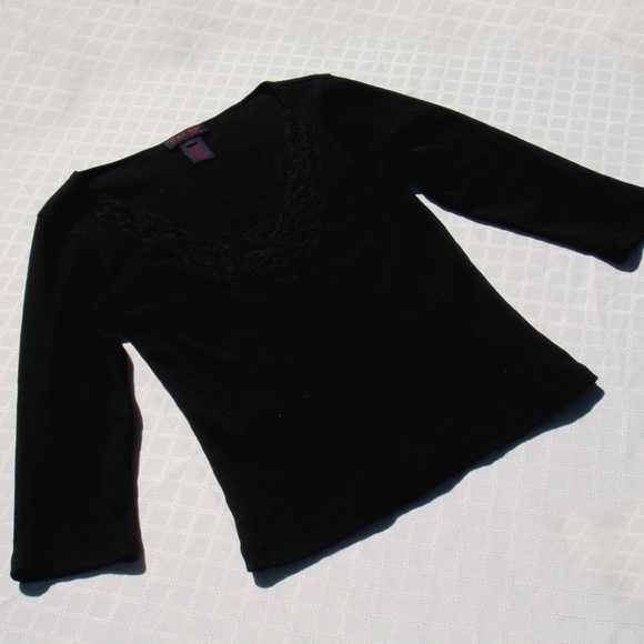 Ralph Lauren Vintage Designer Tee Shirt Lace Embroidered 3/4 Sleeve TShirt RRL - Picture 10 of 14